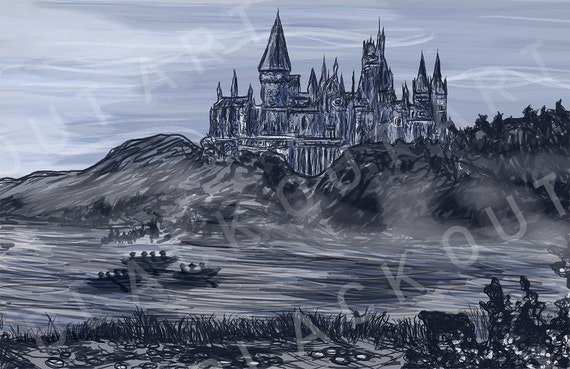 Magic Castle Wizard School Art Print 5x7 Etsy