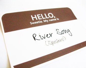 River Song- Doctor Who Name Tag Sticker