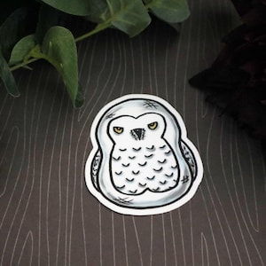 Fat Snowy Owl Vinyl Sticker