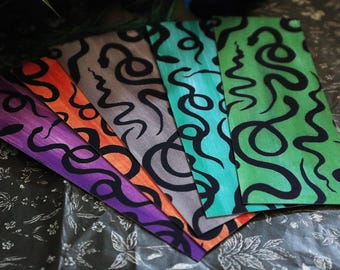 Snakes Pattern Matte Silk Smooth Double-Sided Bookmark | various colors
