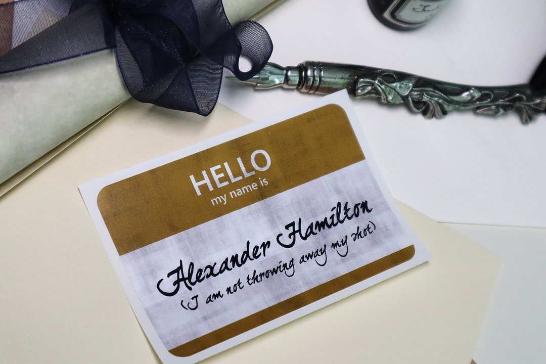Alexander Hamilton- Hamilton the Musical Vinyl Name Tag Sticker - Etsy