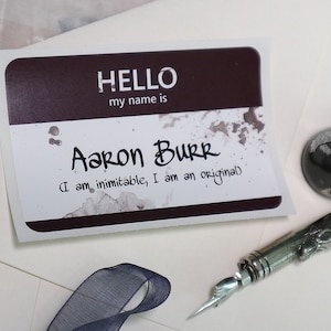 Aaron Burr- Hamilton the Musical Name Tag Sticker