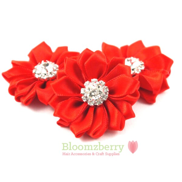 Satin Ribbon Flowers Etsy