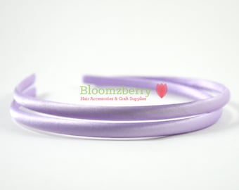 5 pcs 5 mm Satin Plastic Headbands - Lilac Color - Toddler/Girl Size - Lilac Toddler Headband - Lilac Headband - Hair Accessories Supplies