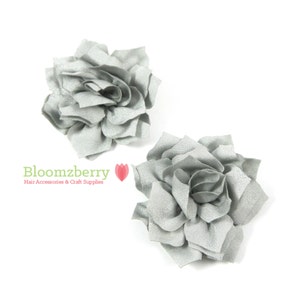 3" Kanzashi Flowers - Gray Color - Gray Kanzashi Flowers -Grey Flowers - Hair Accessories Supplies