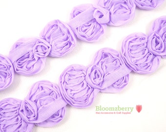 2.5" Shabby Bow Trim - Lavender Color - Lavender Chiffon Trim - Purple Shabby Bow Trim - Chiffon Bow Trim - Hair Accessories Supplies