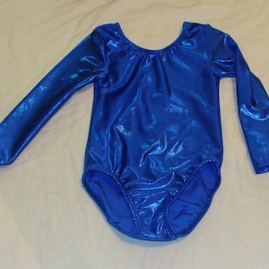 Blue Mystique Long Sleeved gymnastic leotard Ready to ship