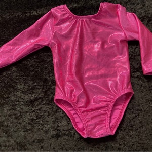 Bright Fuchsia Pink Mystique long sleeved leotard ready to ship