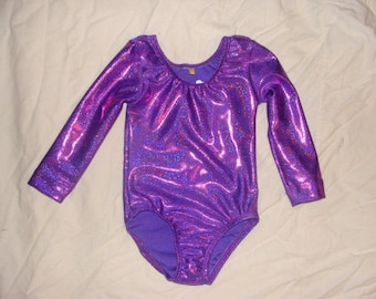 Purple Twinkle Long Sleeve gymnastic leotard Ready to ship