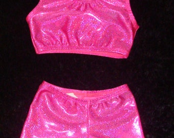 Pink Twinkle Sports Bra and Shorts set Ready to ship
