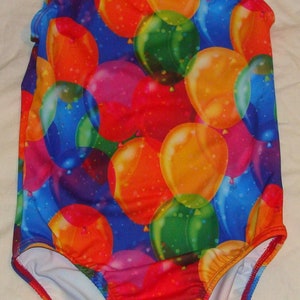 Balloons in blue, purple, red, orange and other colors gymnastic leotard Ready to ship