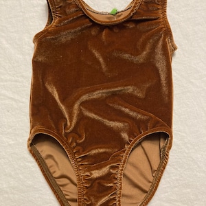 Light brown velvet gymnastic leotard Ready to ship