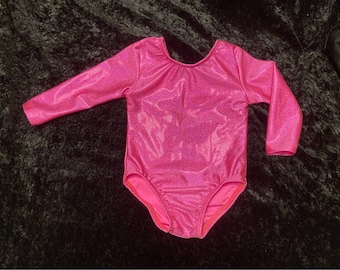 Pink Twinkle Long Sleeve gymnastic leotard Ready to ship