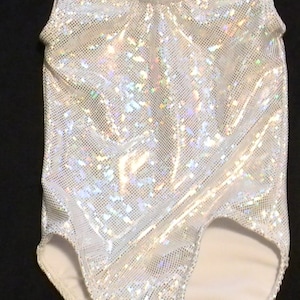 White Shattered Glass gymnastic leotard Ready to ship