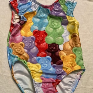 Gummy bears in light colors gymnastic leotard Ready to ship