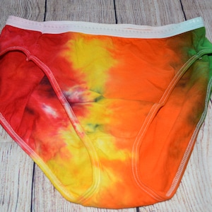 Father&#39;s Day  Running Rainbow Panties, Tie-Dye Panties - Women&#39;s Size 9, 100% Cotton High Cut Panty