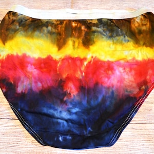 Ladies Horizontal Color Buns!  Tie dyed fun Panty- Adult Size 7, 100% Cotton Ladies Panty