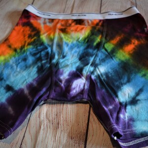 Back to school, Rainbow Buns 100% Cotton Boxer Briefs, Size X-Large, Tie dye Boxer Brief, Rainbow