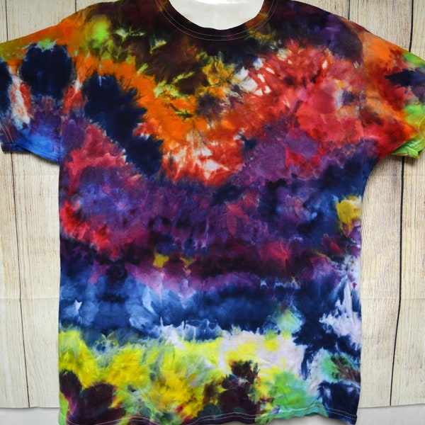 NEW! Bright and Vibrant Ice Dyed Adult XL Tie Dye T-Shirt, Hippie Tie Dye, Dyed Tee Shirt,Boho Look, Psychedelic