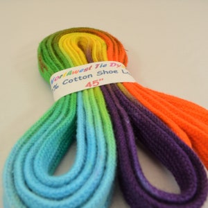 Fun Colorful Tie Dye Shoelaces 45&quot; #14