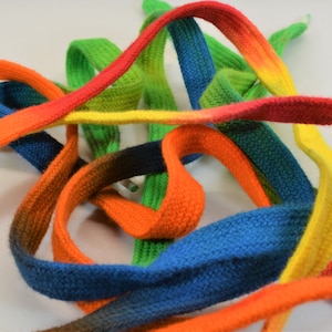 Rainbow Mix Tie Dye 54&quot; Shoelaces #3 - Birthday,