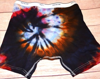 Swirling Night Sky Tie Dye Boxer Briefs - Men's X-Large