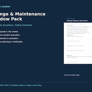 IT Change Management Templates: Maintenance Window, Rollback & Patch Planning PDFs