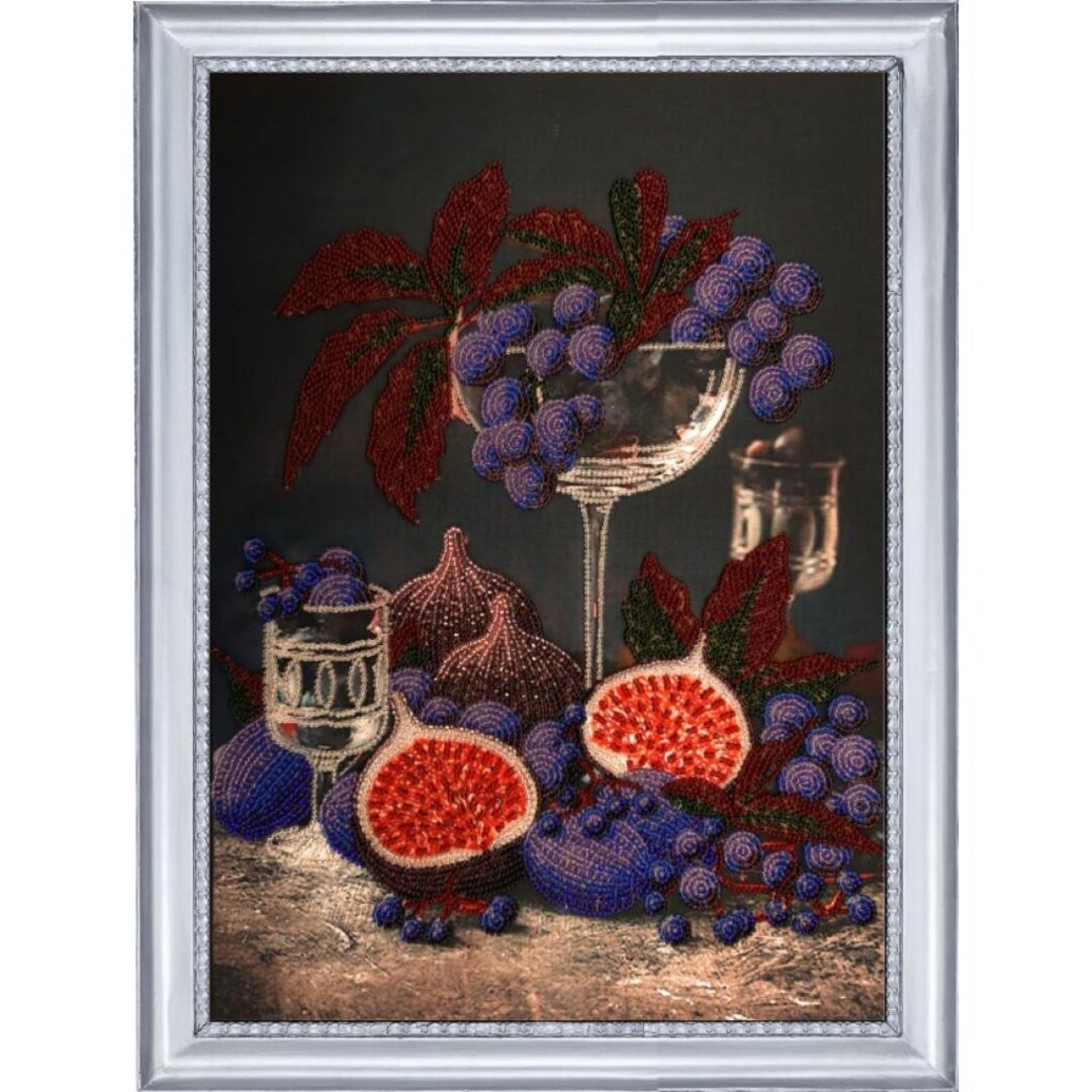 Bead Embroidery Kit Still Life With Figs DIY Embroidery Kit Needlework ...