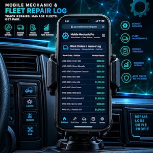 Mobile Mechanic Log, Fleet Repair Tracker, Independent Diesel Technician Invoice Ledger, Roadside Service Spreadsheet CRM – Digital Web App