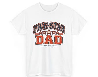 Five-Star Dad T-Shirt | Retro Stars Father Appreciation Tee