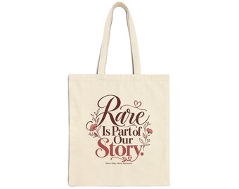 Rare Is Part Of Our Story Tote Bag | Inspirational Script Floral Print