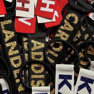 Pom Pom Tags - Set of 2 - Cheer - Cheerleader - Name - Personalized - Team Gift Cheer Camp Pom Tags Tie Ribbon tiktok