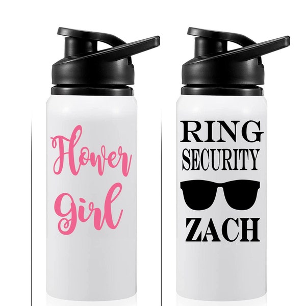 Flower Girl Water Bottle, Ring Bearer Water Bottle, Ring Security Water Bottle, Flower Girl Gift, Ring Bearer Gift, Wedding Party Gift