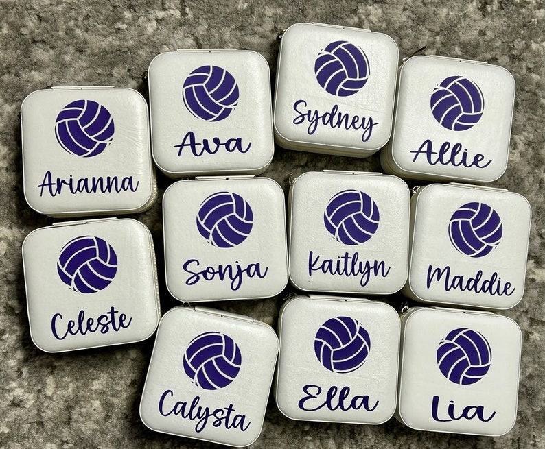 volleyball jewelry box team gift with name