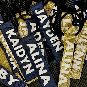 Pom Pom Tags - Set of 2 - Cheer - Cheerleader - Name - Personalized - Team Gift Cheer Camp Pom Tags Tie Ribbon tiktok