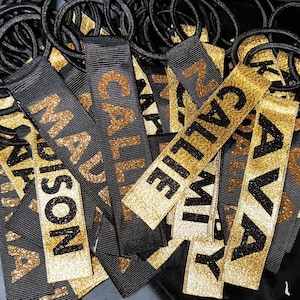 Pom Pom Tags - Set of 2 - Cheer - Cheerleader - Name - Personalized - Team Gift Cheer Camp Pom Tags Tie Ribbon tiktok