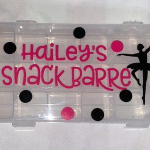 Personalized Ballet Snack Box: Custom Name, Adjustable Compartments