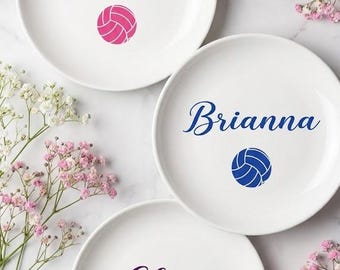 Volleyball Team Gifs Personalized Jewelry Dish | Porcelain Trinket Holder for Coach Senior