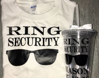 Ring Security Gift Set - Ring Bearer Shirt - Ring Security Gift - Ring Bearer Cup - Bridal Party Gifts - Will you be my ring bearer?