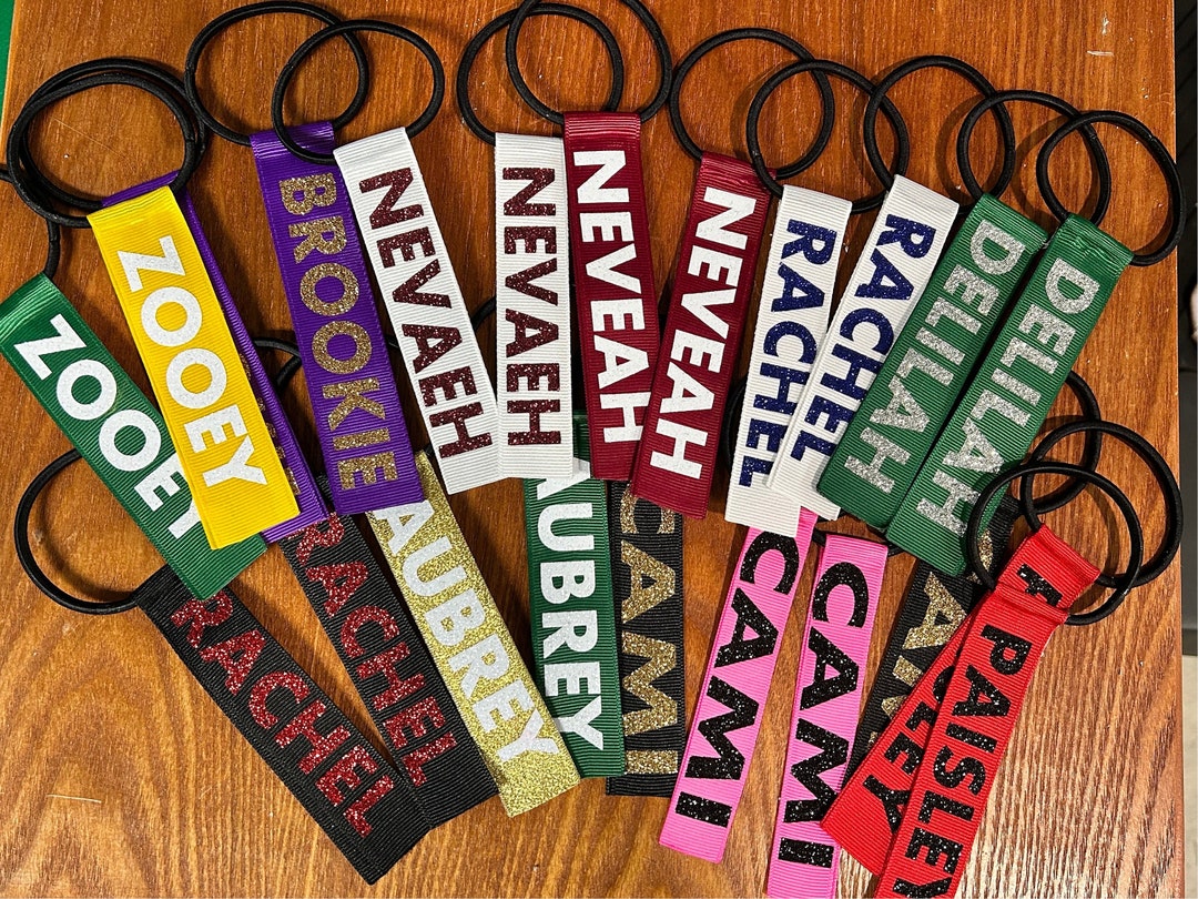 Pom Pom Tags Set of 2 Cheer Cheerleader Name Personalized Team Gift