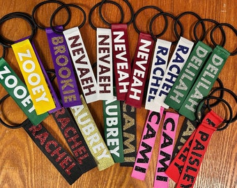 Pom Pom Tags - Set of 2 - Cheer - Cheerleader - Name - Personalized - Team Gift Cheer Camp Pom Tags Tie Ribbon tiktok