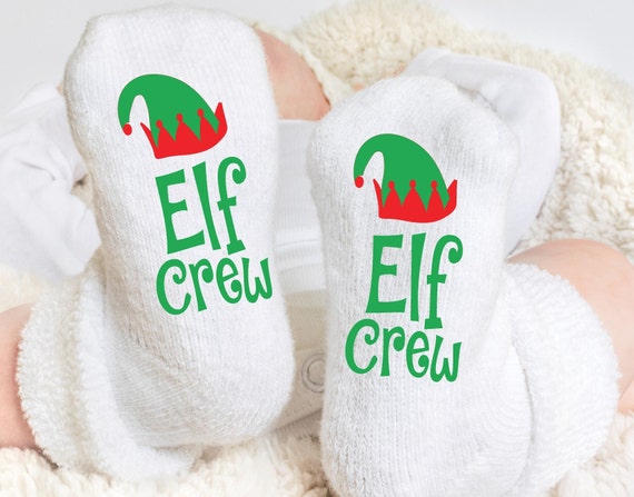 Baby Christmas Socks Elf Crew Baby Socks Baby Shower Gift