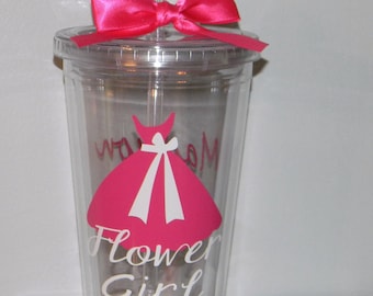 Personalized Flower Girl Gift: Custom Wedding Party Gift Cup