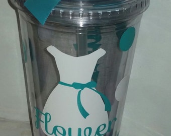 Personalized Flower Girl Tumbler: Custom Wedding Party Gift