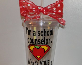 School Counselor Appreciation Gift - Personalized Counselor Gift - Counselor Cups - Gifts for School Counselor - Counselor Appreciation