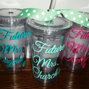 Future Mrs. Tumbler- Personalized Bride Tumbler, Engagement Gift Custom