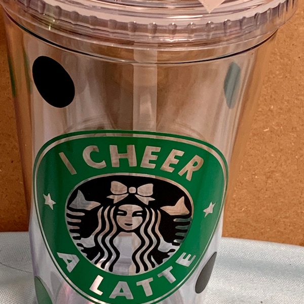 I Cheer a Latte - Cheer Team Gift - Cheer Cup-Latte Cup- Cheerleader Christmas Gift - Nationals Gift - All Star Cheer Gift