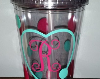 School Nurse Gift -  Personalized  Tumbler - Stethoscope Monogram