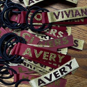 Pom Pom Tags - Set of 2 - Cheer - Cheerleader - Name - Personalized - Team Gift Cheer Camp Pom Tags Tie Ribbon tiktok