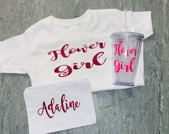 Flower Girl Gift Set Pink - Flower Girl Shirt - Flower Girl Bag - Flower Girl Cup - Bridal Party Gifts - Will you be my flower girl?